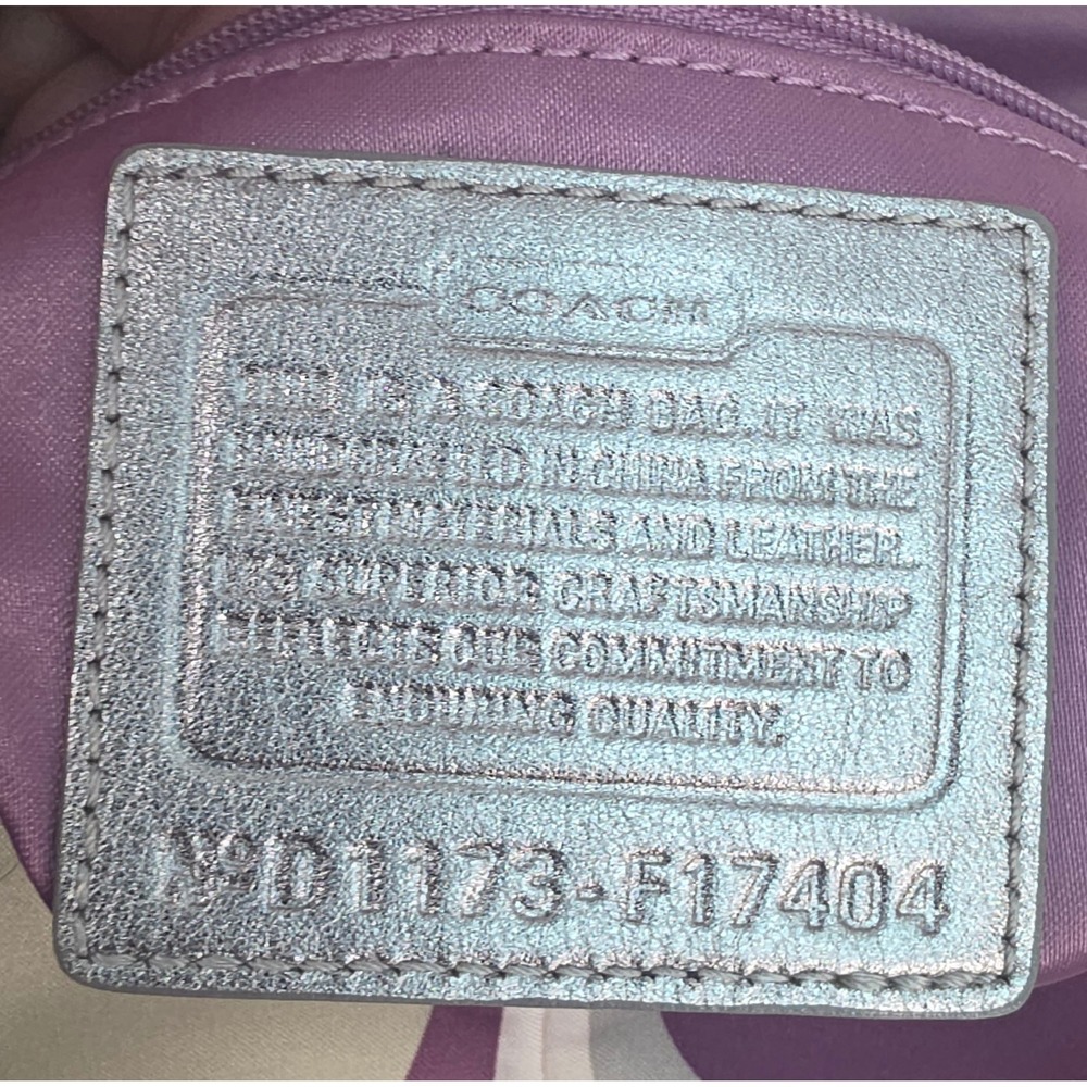 Coach Soho Optic Art Purple Silver Metallic Leather Shoulder Bag F17404 - Picture 4 of 9